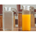 decorative glass water jug set with lid